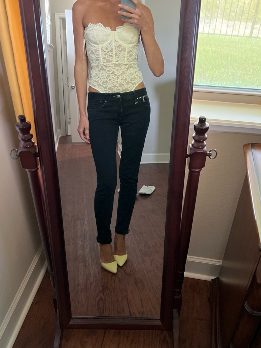 Zara Cream Lace Underwire Bodysuit
